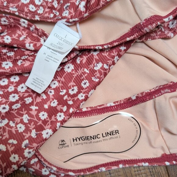 *NEW* CUPSHE Brown Twist Bikini Top & Ditsy High-Waisted Bottoms Set (Large) - Picture 7 of 7